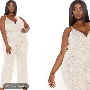 Fashion Nova Pants Jumpsuits Cant Hide The Shine Sequin Jumpsuit From Fashion Nova Poshmark